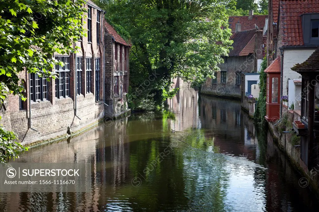 Canal in the downtown of Bruges, Flanders, Belgium