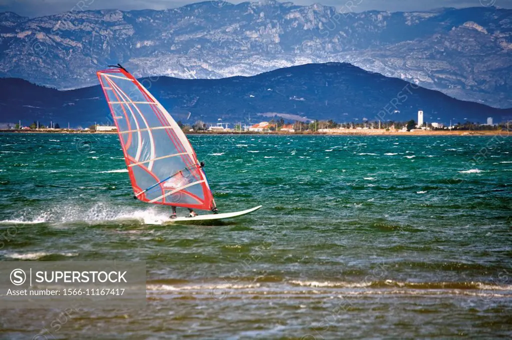 Windsurfing, Ebro Delta, Catalonia, Spain