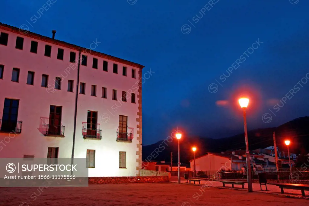 Old paper mill at night, Museu Molí Paperer, Capellades, Catalonia, Spain