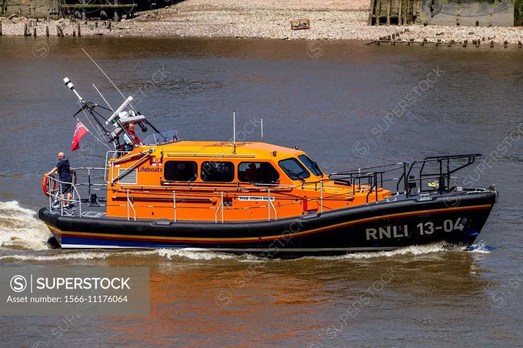 RNLI Boat, River Thames, London, England.