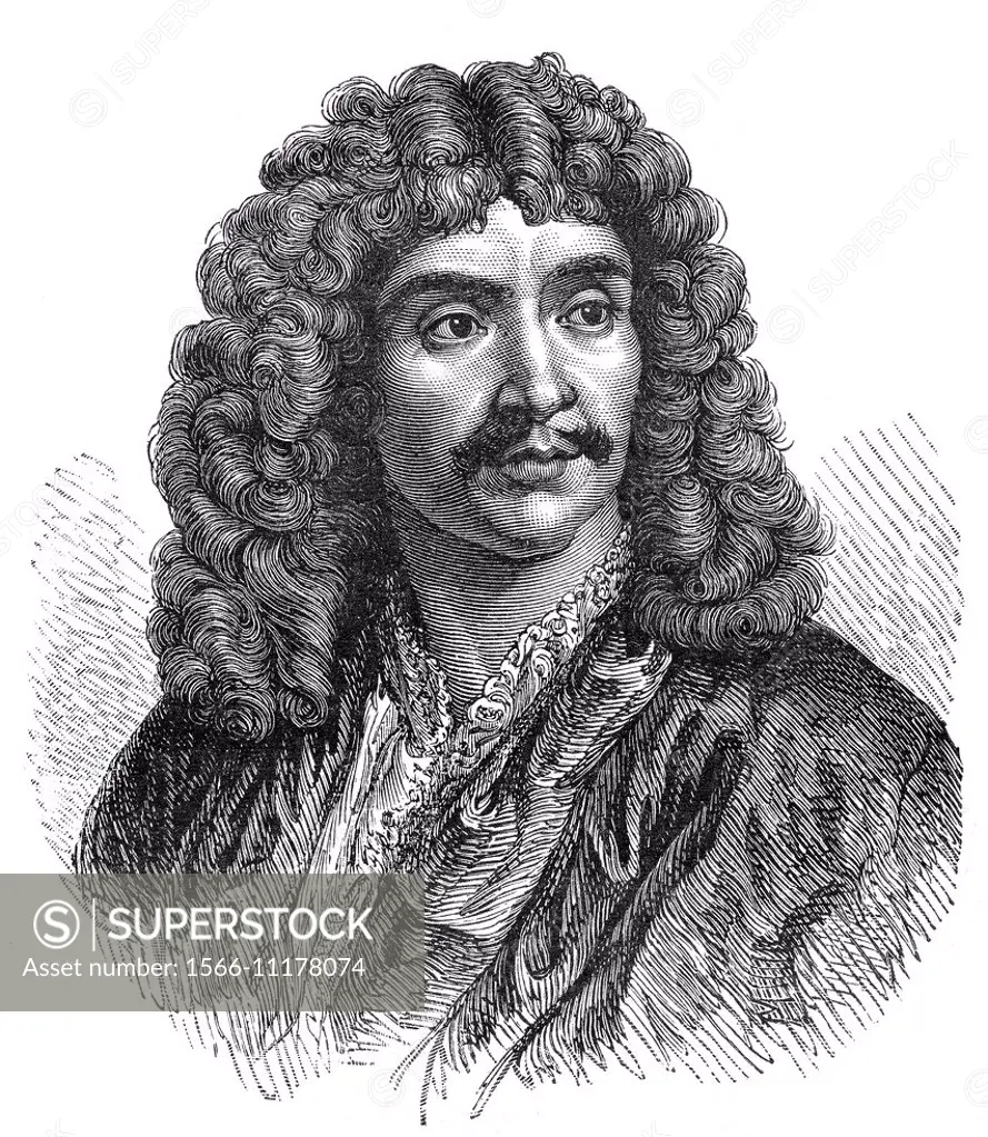 Moliere or Jean-Baptiste Poquelin, 1622 - 1673, a French actor, theater director and playwright,.