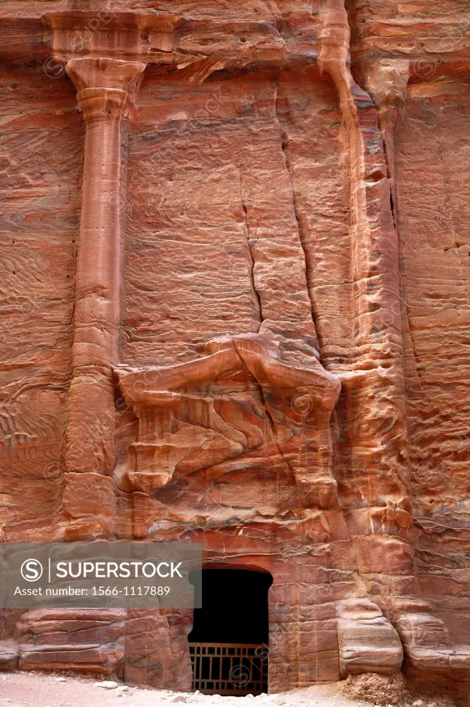 A house and tomb on the Street of Facades, Petra, Jordan