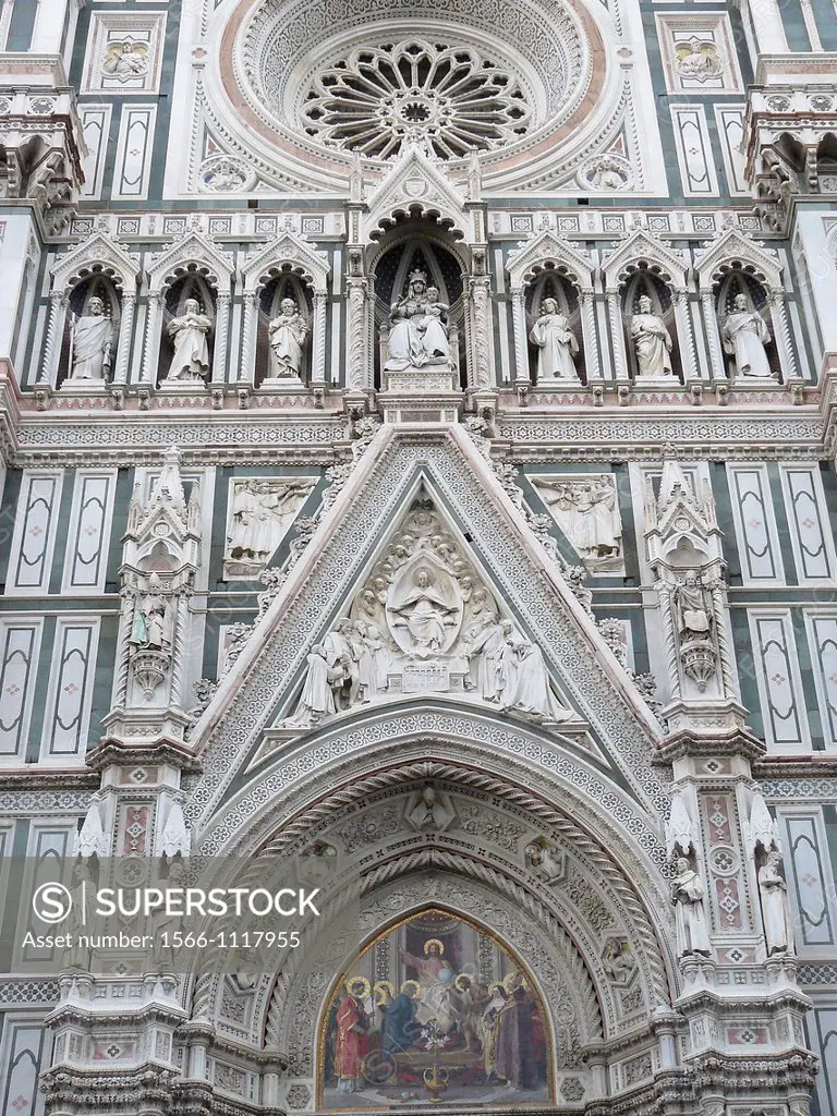 Florence Italy  Architectural detail of the Cathedral of Santa Maria del Fiore in Florence´s historic center