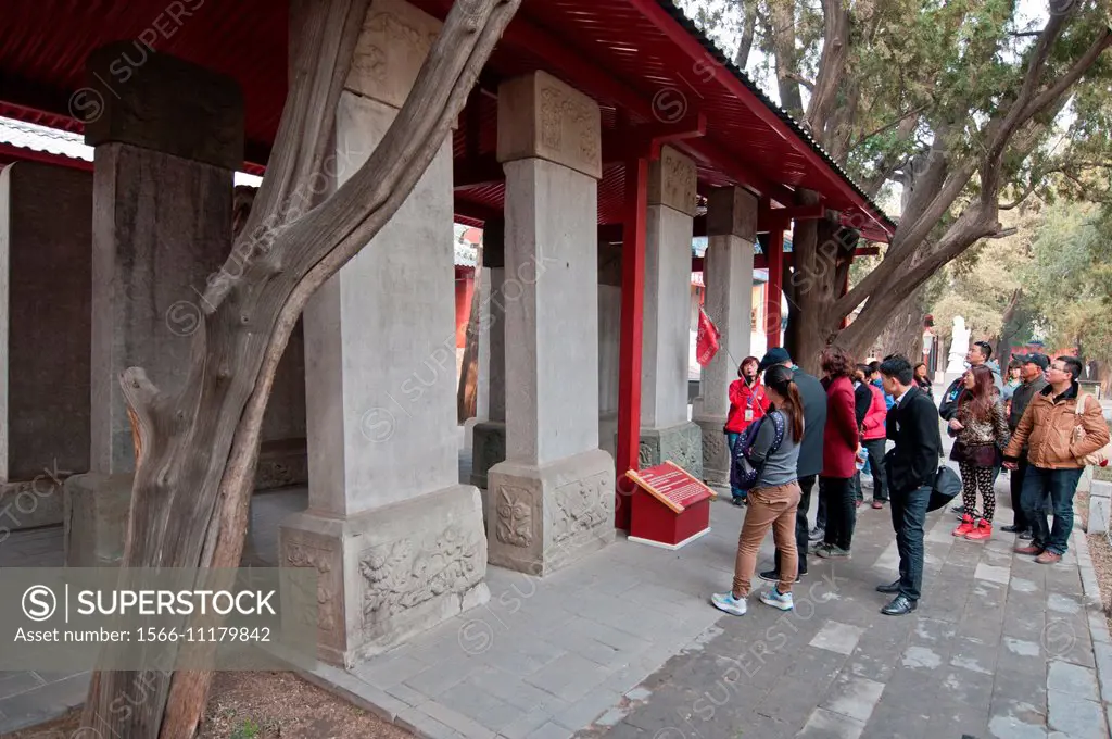 Stone tablets in The Temple of Confucius at Guozijian Street in Beijing, China.