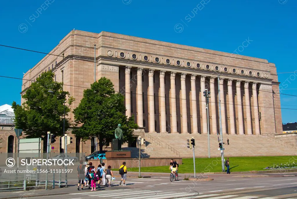 Eduskuntatalo, National Parliament (1931), Mannerheimintie street, Helsinki, Finland, Europe.