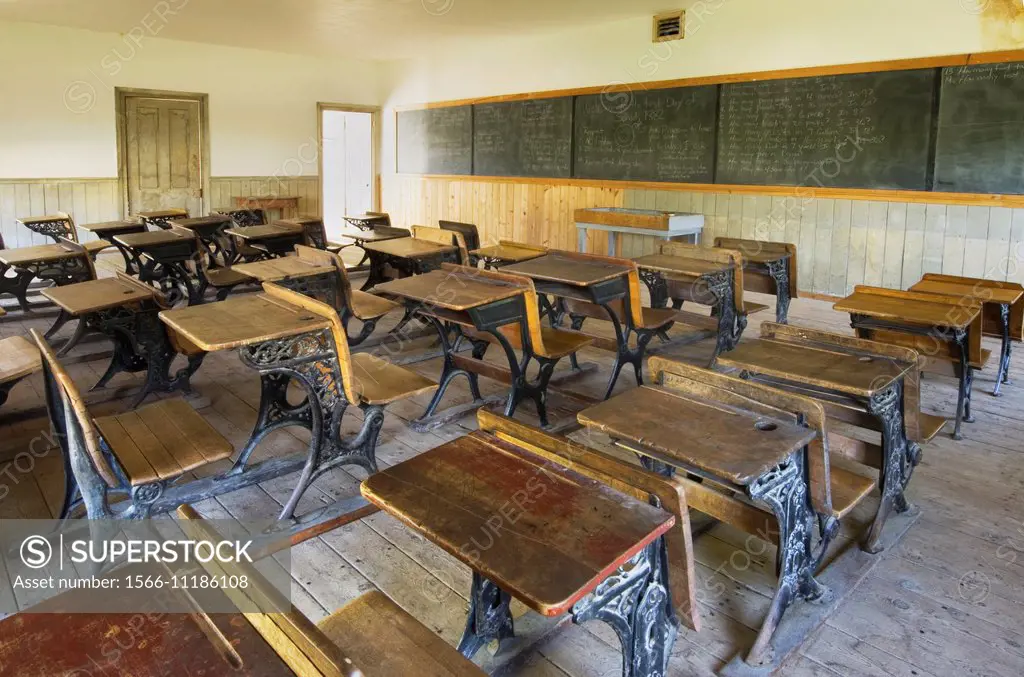 Schoolroom interior, Bannack State Park Montana.