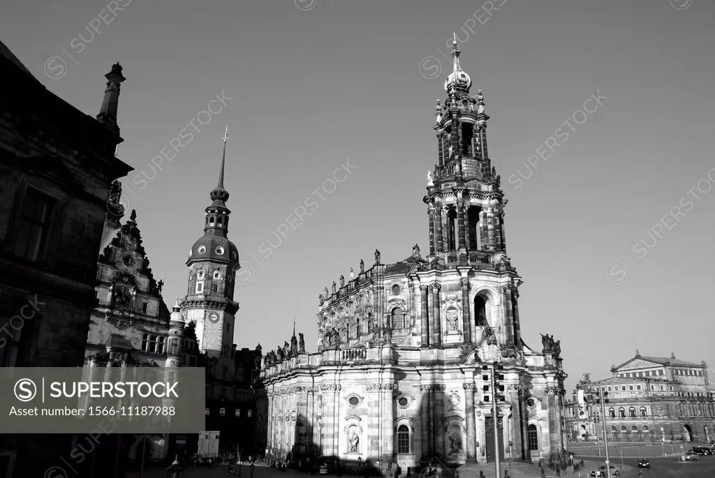 Hofkirche and the Semper Opera in Dresden