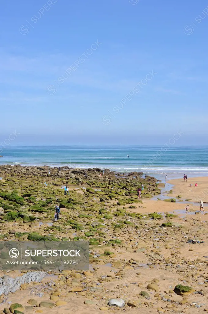 Zarauz beach low tide, Basque Country, Spain