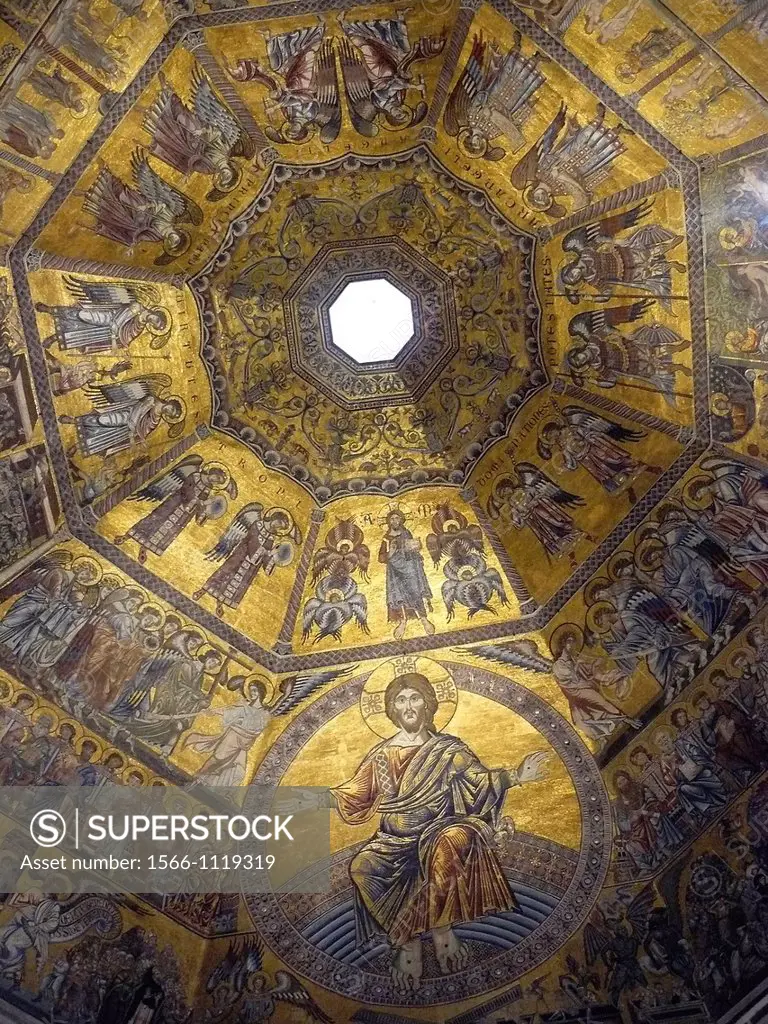 Florence Italy  Inside the dome of the Baptistery of San Giovanni in Florence