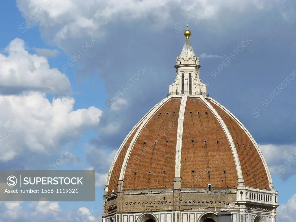 Florence Italy  Dome of the Duomo of the Cathedral of Santa Maria dei Fiori in the historic city of Florence