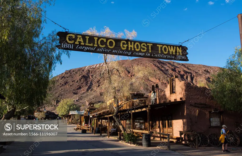 Calico Ghost Town Barstow CA California for tourist in old cowboy town of the 1800´s cowboys of antique shops.