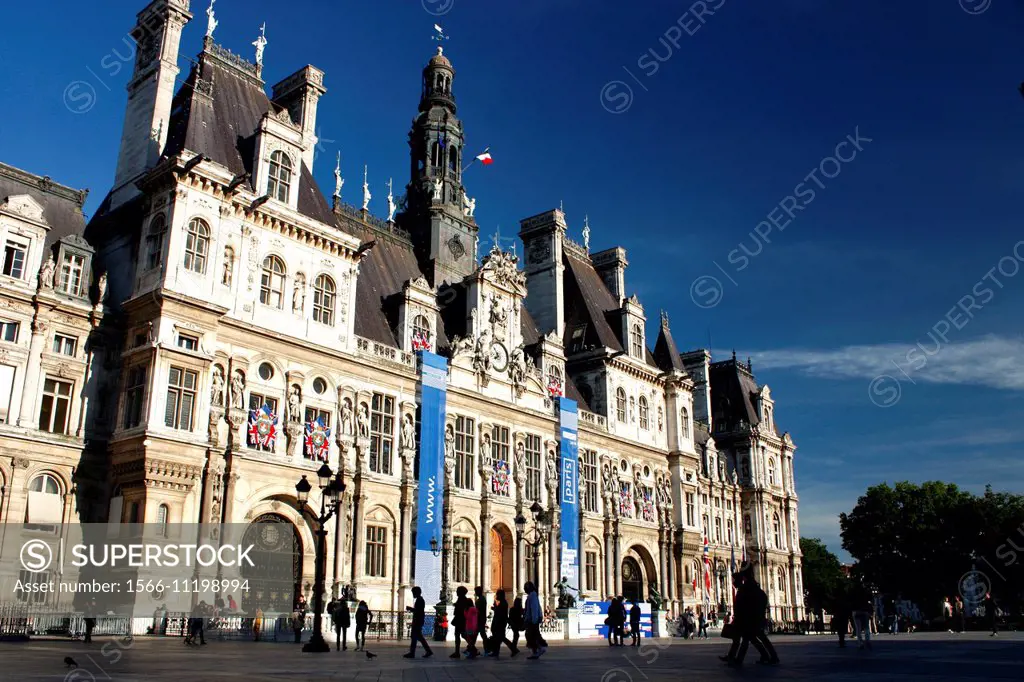 City hall of Paris, Paris, Ile de France, France, Europe.