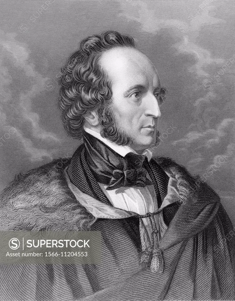 Jakob Ludwig Felix Mendelssohn Bartholdy, 1809 - 1847, a German composer, pianist and organist of the Romantic,.