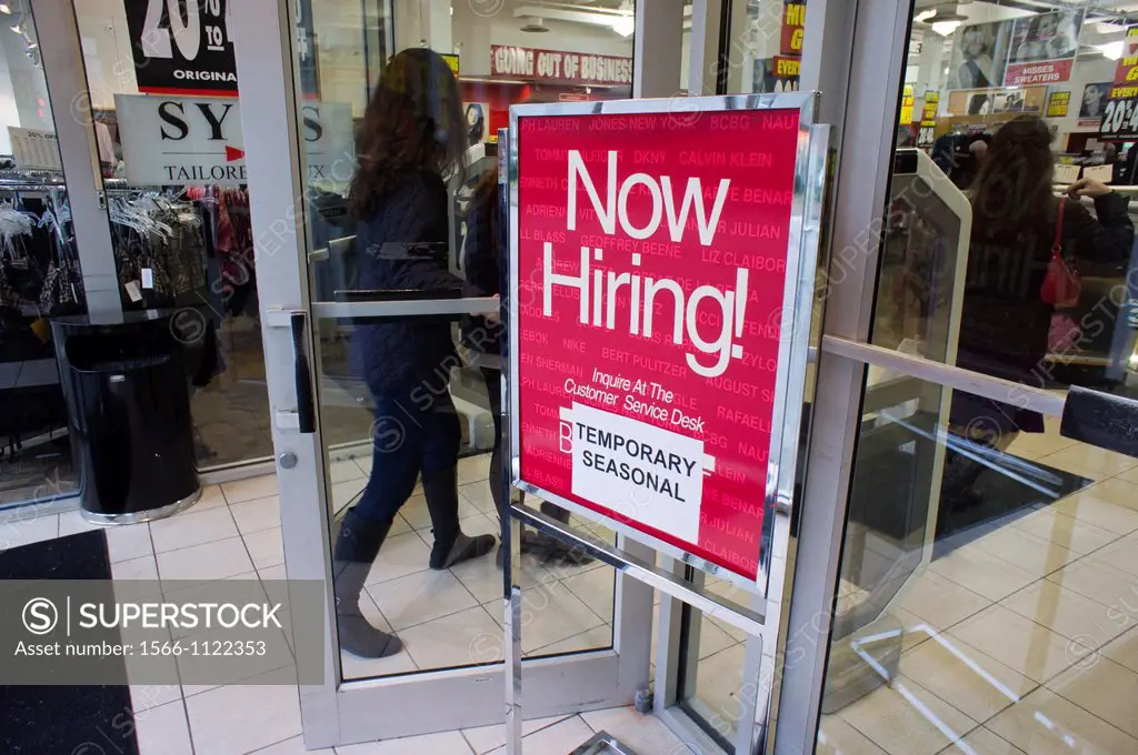 Despite being in liquidation the combination Syms and Filene´s Basement stores are hiring temporary workers for the holidays, seen in the Upper West S...