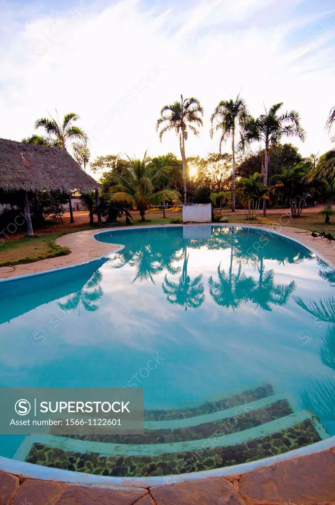 Chiquitos hotel, swimming pool. Concepción, town in the lowlands of Eastern Bolivia. It is known as part of the Jesuit Missions of the Chiquitos, decl...