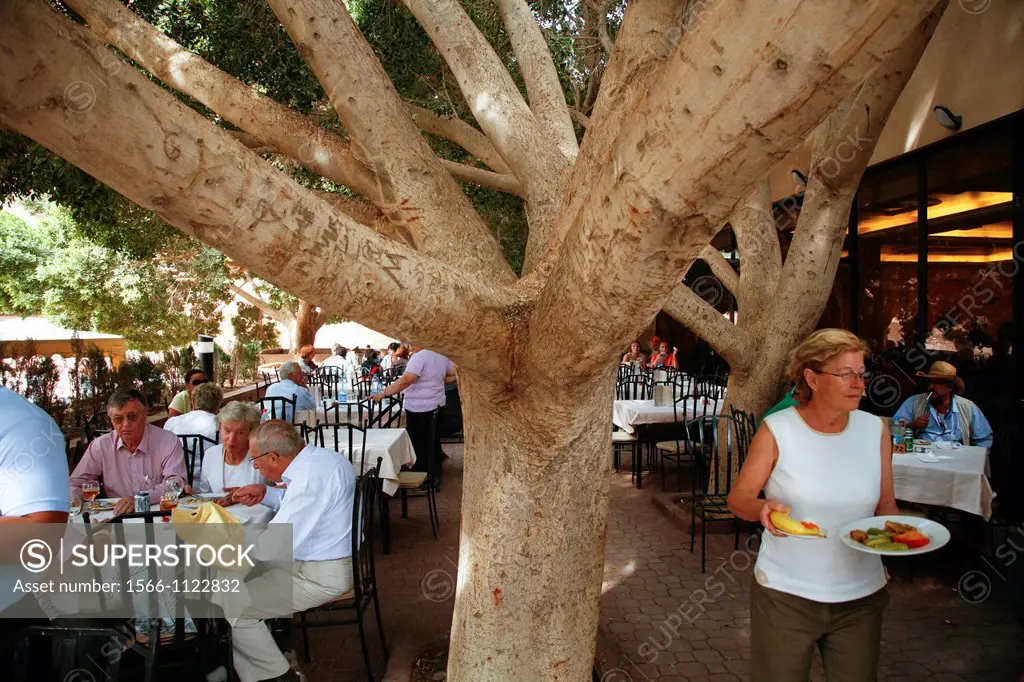 People sitting at Basin restaurant, Petra, Jordan
