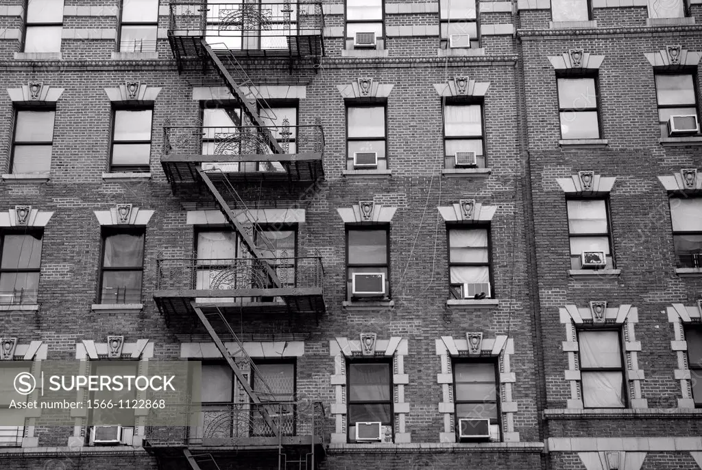 Fire escape on a building facade in Manhattan