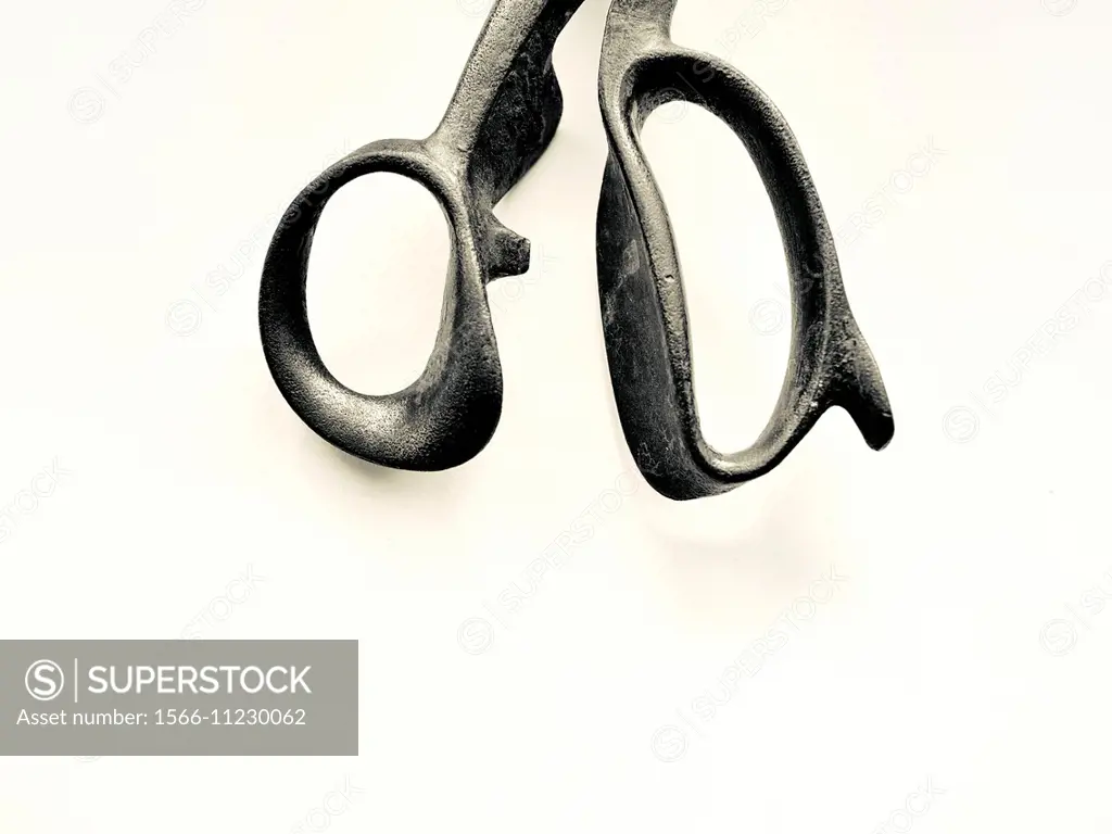 closeup of a piece of metal scissors