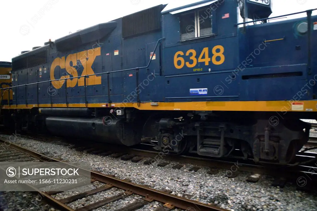 CSX engine of a freight train.