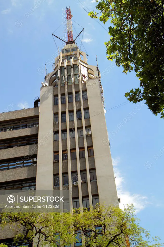 Argentina, Mendoza, Avenida Garibaldi, Edificio Gomez, high-rise, commercial buildling, 1954, Manuel Civit, architect, landmark, tower, vertical lines...