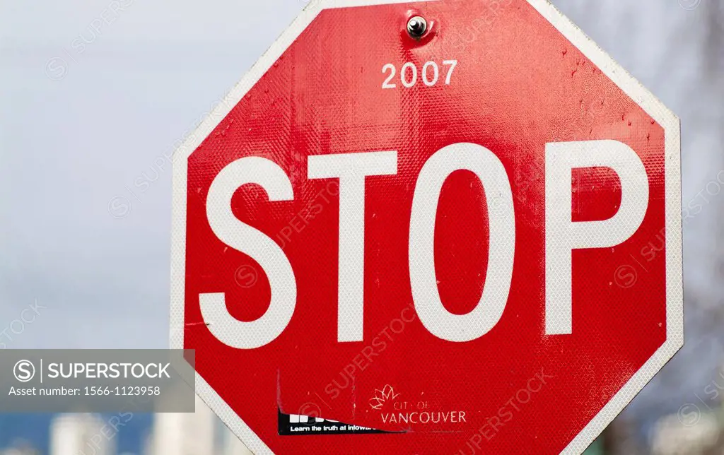 Stop sign in Vancouver, British Columbia, Canada