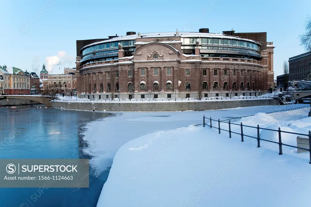 Winter,Parliament House Stockholm Sweden