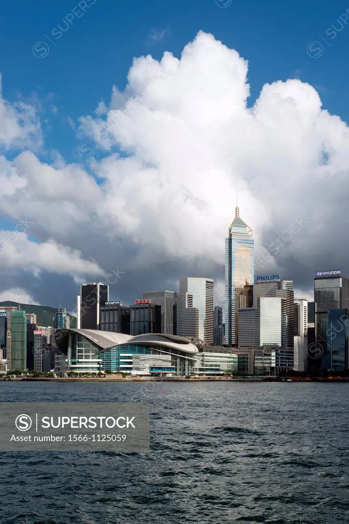 View of Hong Kong Convention Centre and Wanchai Hong Kong