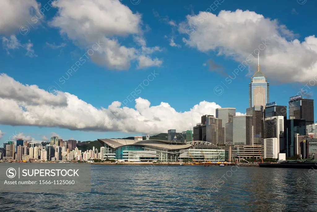View of Hong Kong Convention Centre and Wanchai Hong Kong