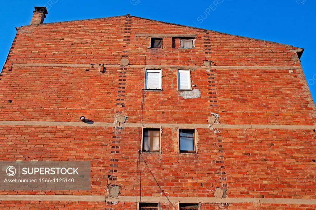 homes, brick building, Manresa, Catalonia, Spain