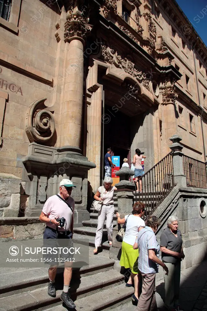 Pontifical University Entrance, Salamanca, Castilla y Leon, Spain, Europe