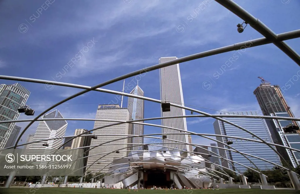 The Millennium Park, Jay Pritzker Pavilion by Frank Gehry, Chicago, USA