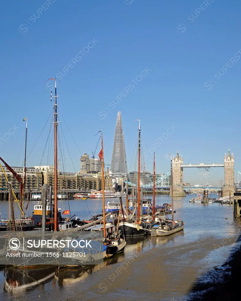 Tower Bridge and the Shard River Thames London England