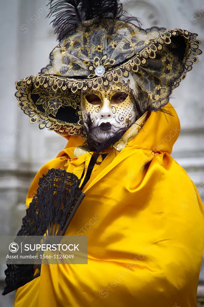 People with mask and fancy dress in carnival  Venice, Italy