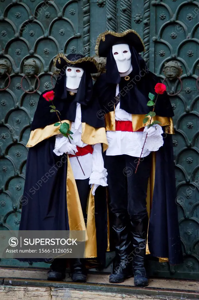People with mask and fancy dress in carnival  Venice, Italy