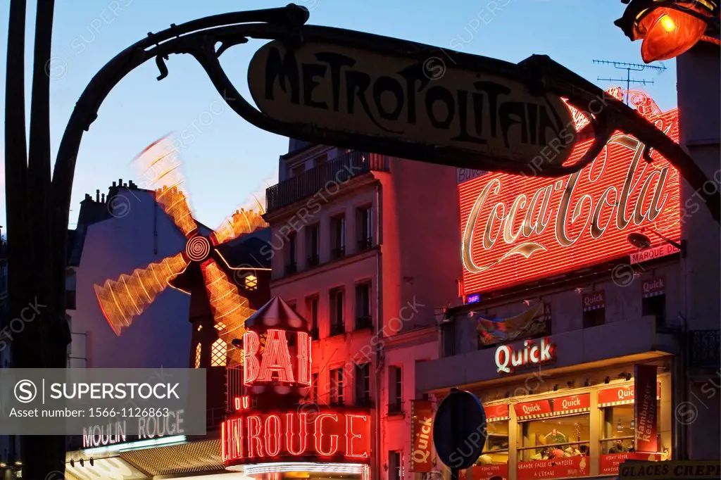 Moulin Rouge, Montmartre, Paris  France.