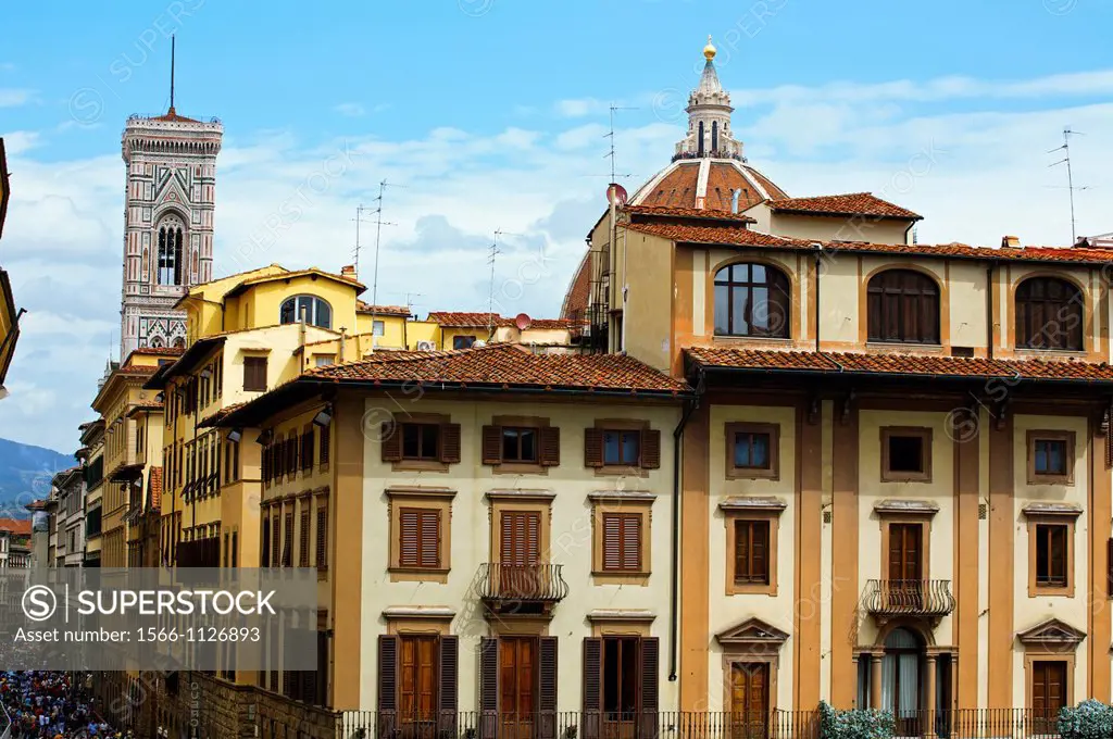 Piazza della Signoria and «Campanile di Giotto« Florence, Tuscany, Italy.