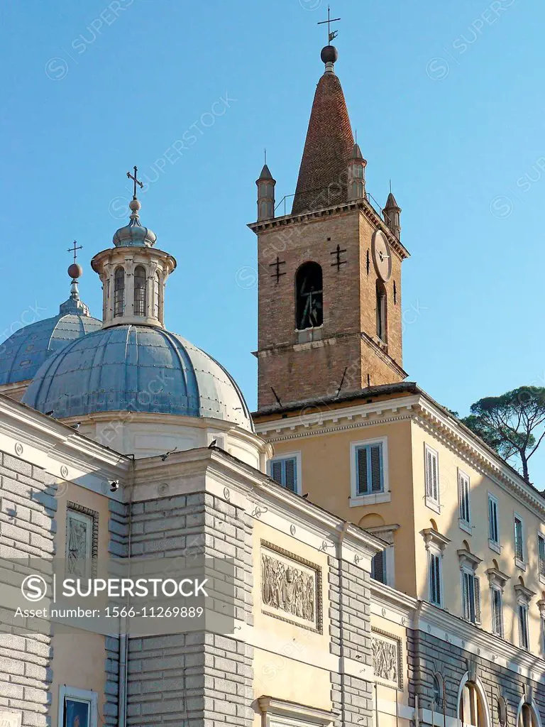 Rome (Italy). Tower of the Church of Santa Maria del Popolo in Rome.