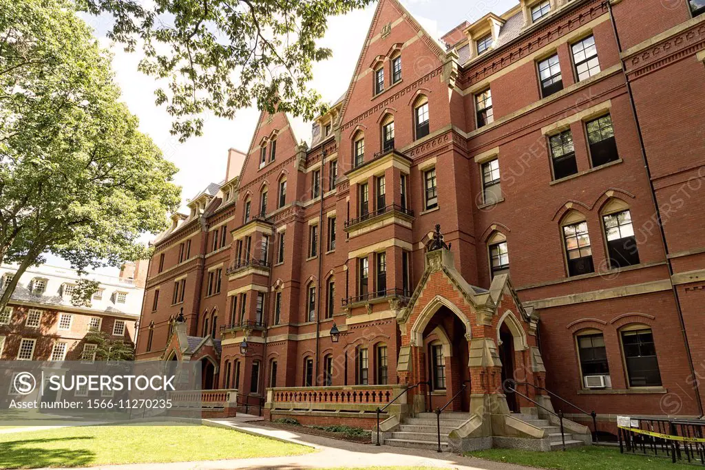 Harvard Yard, Harvard University, Cambridge, MA. Typical Old Classroom and Living Quarters Buildings.