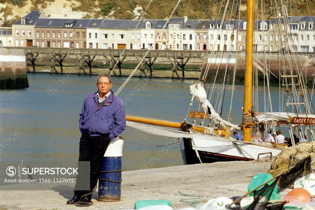 Charles Pontillon, fishing captain, former cod fisherman in Newfoundland, Fecamp, Cote d´Albatre, Pays de Caux, Seine-Maritime department, Upper Norma...