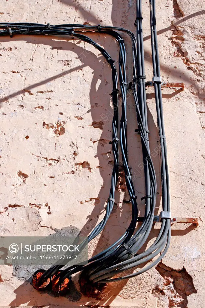 Electrical cables, L´Arboç, Catalonia, Spain