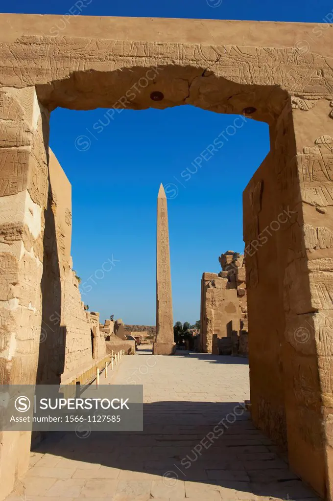 Egypt, Nile Valley, Luxor, Thebes, Karnak Temple, UNESCO World Heritage Site, Obelisks of Hatshepsut