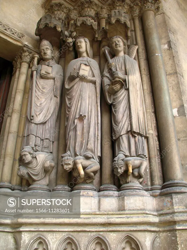 Detail of the entrance of the Church of Saint-Germain l´Auxerrois, Paris, France