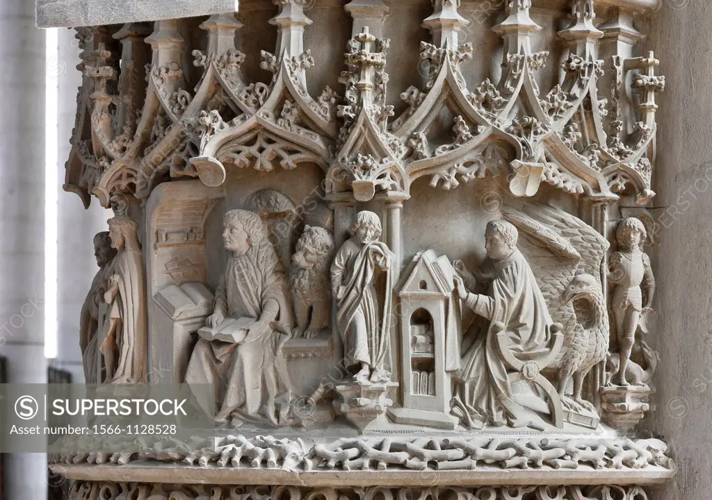 Georgs church, pulpit, Noerdlingen, Bavaria, Germany