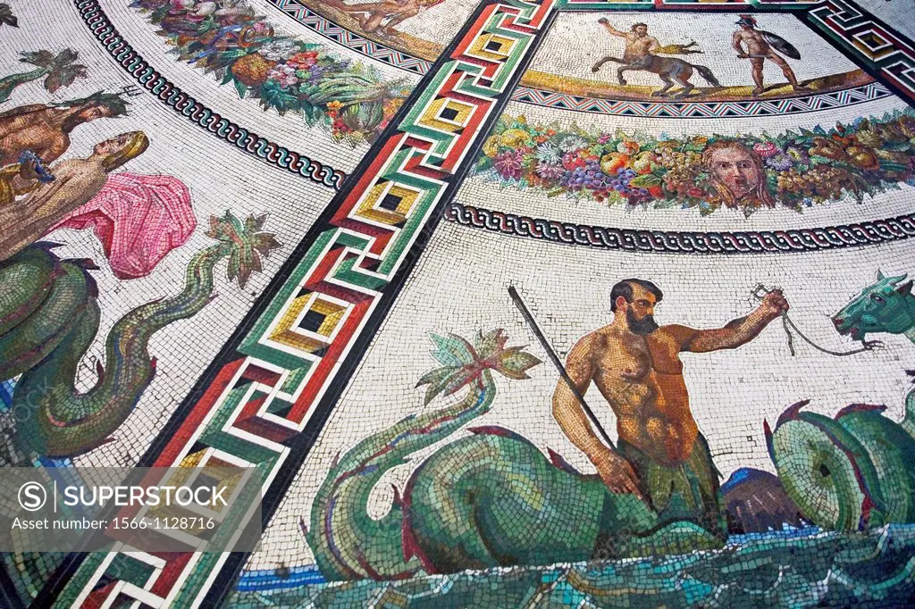 Roman mosaic, Hermitage Museum, winter palace, Saint Petersburg, Russia.