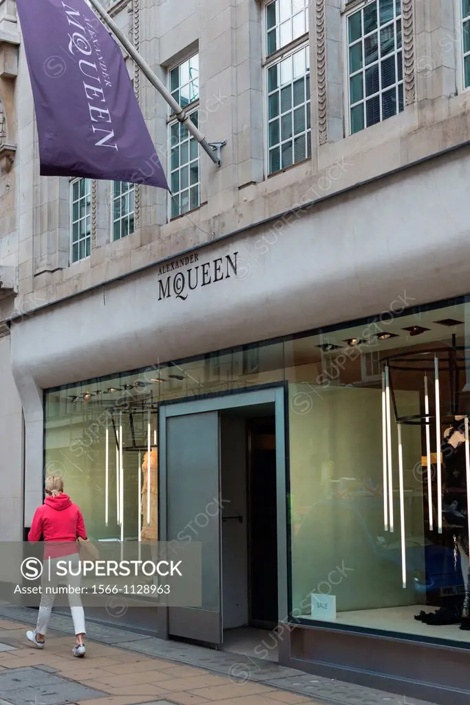 Alexander McQueen designer clothes store on Bond Street, London, UK