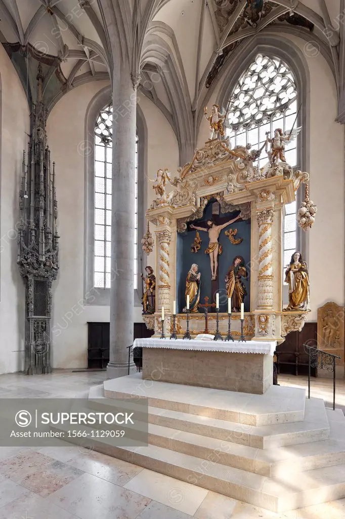 Georgs church, high altar, Noerdlingen, Bavaria, Germany