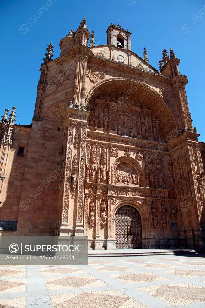 Facade of San Esteban Church, Salamanca, Castilla y Leon, Spain, Europe