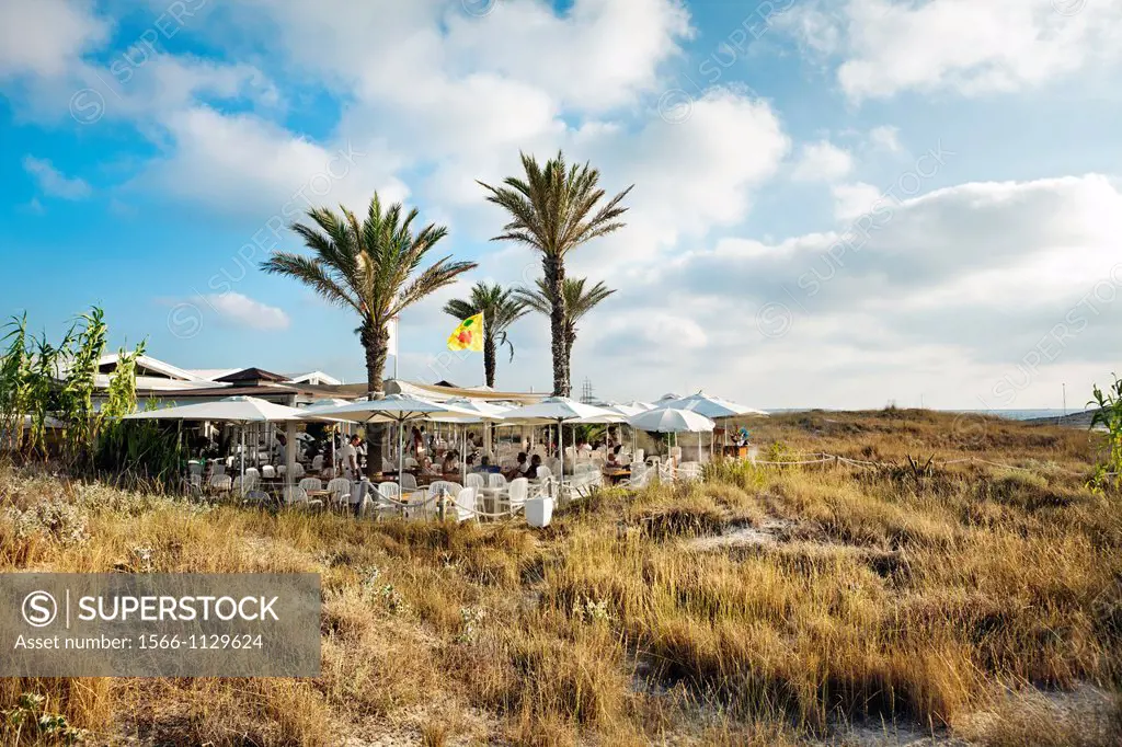 Pacha bar, Beach of Illetes ILLETES, Formentera, Balearic Islands, Spain.