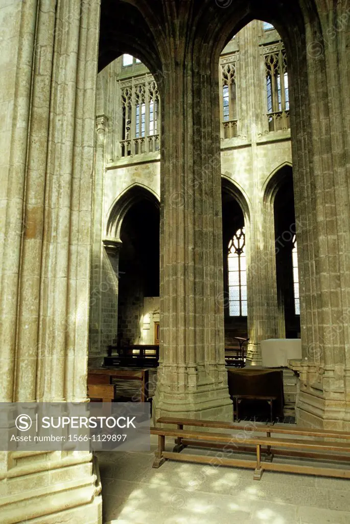 abbey church of Mont-Saint-Michel, Manche department, Normandy region, France, Europe