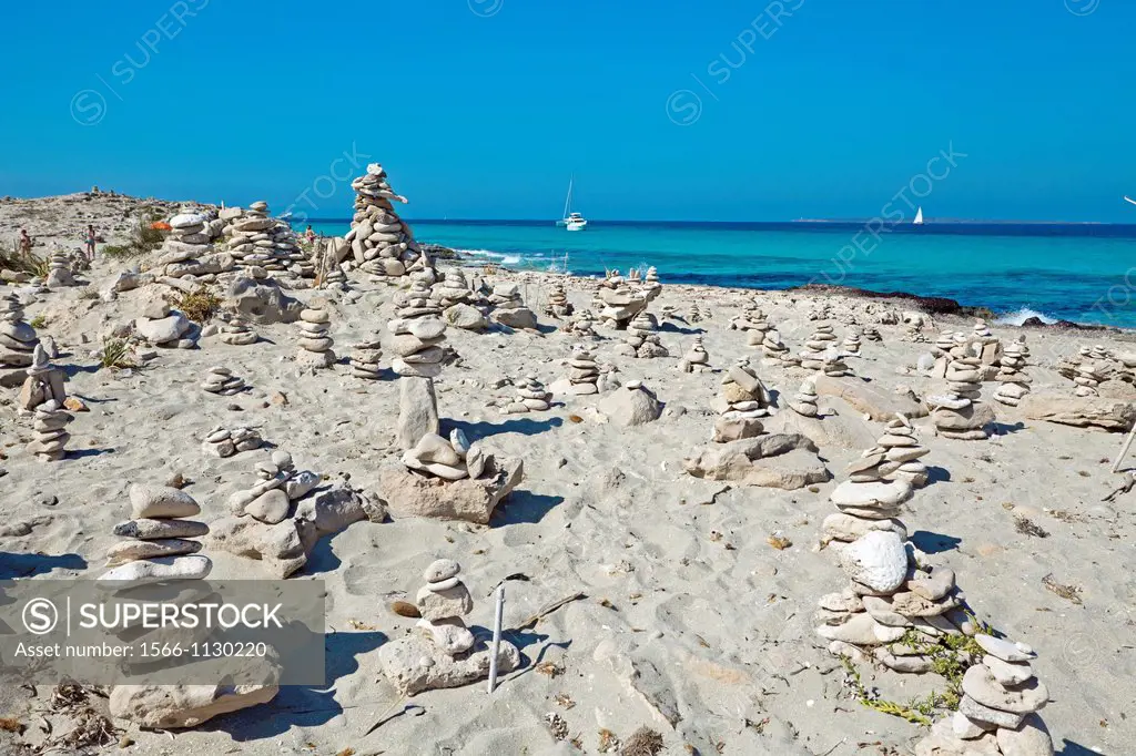 Sailboats, Beach of Illetes ILLETES, Formentera, Balearic Islands, Spain.